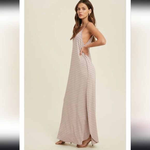Wishlist striped maxi dress sleeveless pockets size small - Picture 8 of 11